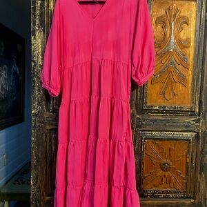 Newbury Kustom Vibrant Pink Midi Dress